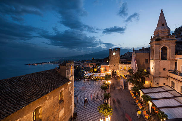 Italy, Sicilia (Sicily), Taormina . View of the town